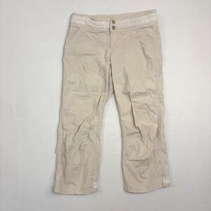 Kuhl Womens Lace Trim Cropped Capri Hiking Pants Khaki Tan Size 6 Feminine Gorp
